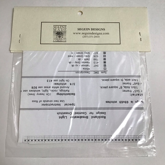 Seguin Designs Counted Cross Stitch PATTERN ONLY Rockland Breakwater Lighthouse - Picture 3 of 4